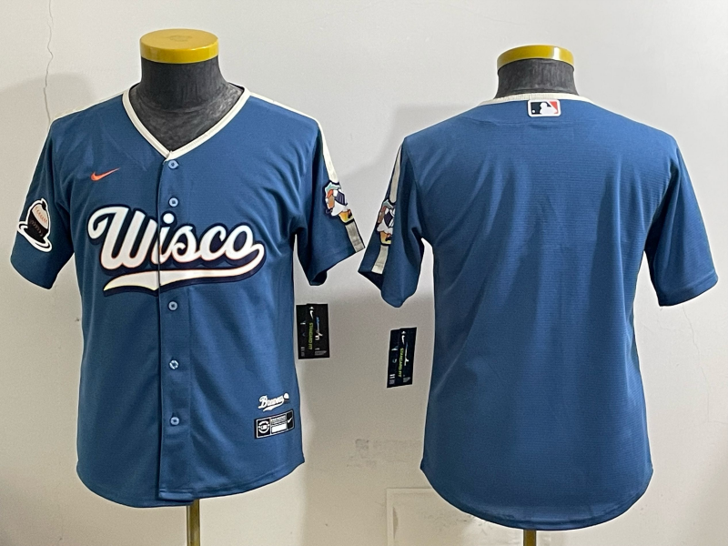 Youth 2026 Milwaukee Brewers blank blue Game Nike MLB Jersey 052002->youth mlb jersey->Youth Jersey